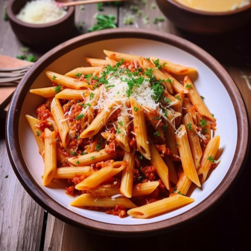 Krema Soslu Etli Penne